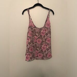 Gilligan & O’Malley Pink Flowers Tank Top